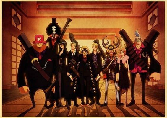 Poster One Piece Les Mugiwaras en Mafieux 35X50cm