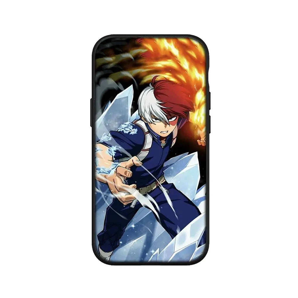 Coque iPhone My Hero Academia Shoto Glace & Feu