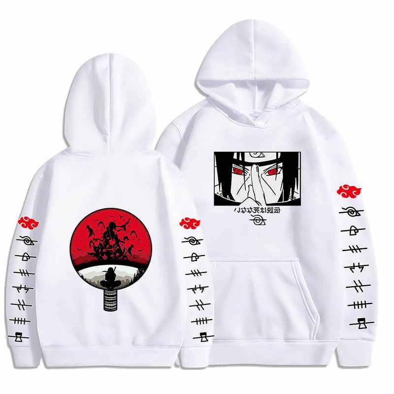 Hoodie Itachi Uchiha Genjutsu blanc