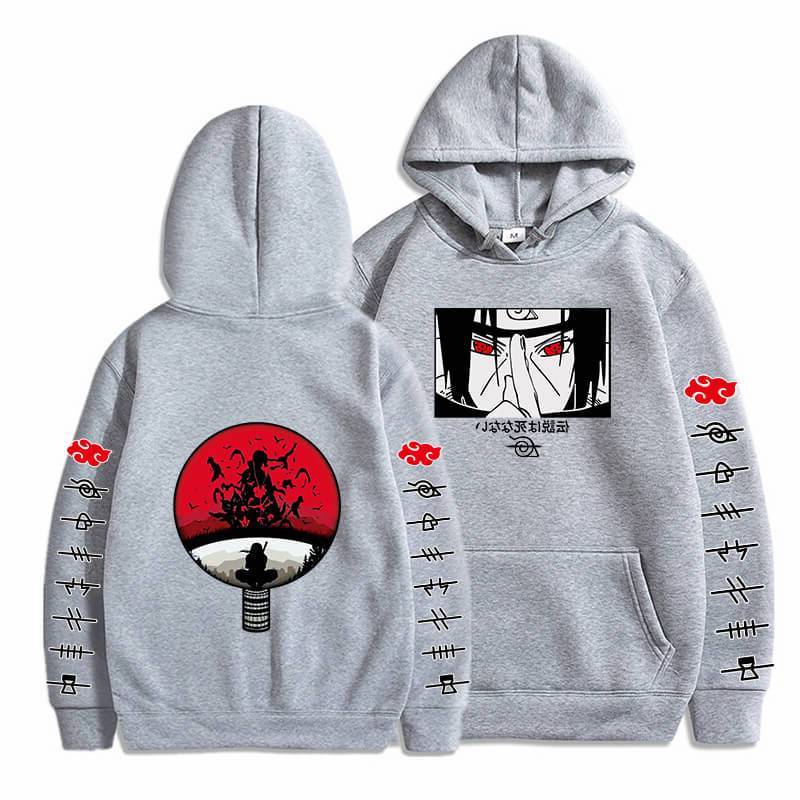 Hoodie Itachi Uchiha Genjutsu gris