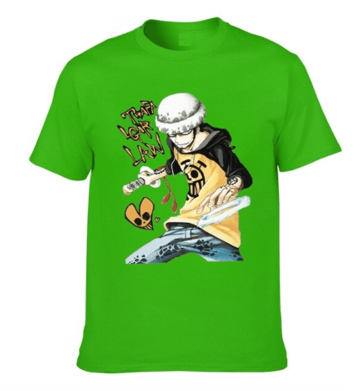 T-Shirt One Piece Trafalgar Law vert