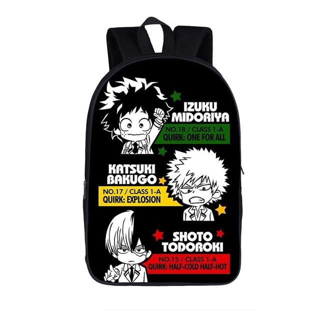 Sac My Hero Academia Shoto, Izuku et Bakugo 