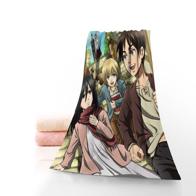 Serviette Attaque des Titans Armin, Mikasa et Eren