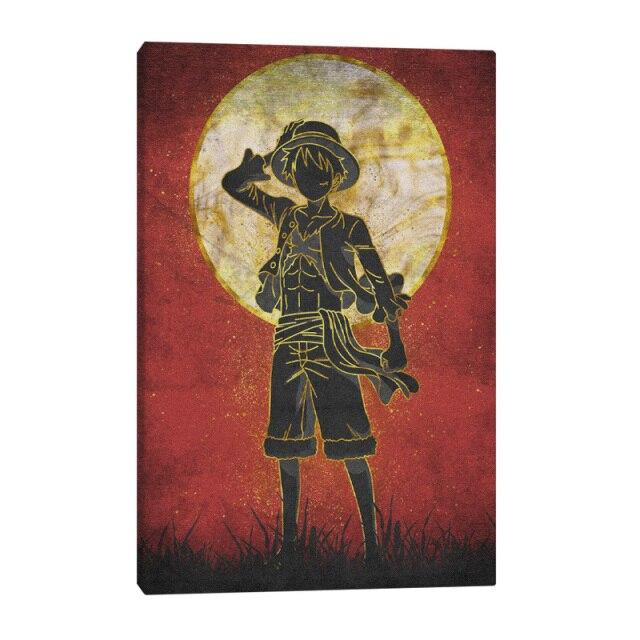 Tableau One Piece Luffy sous la Lune